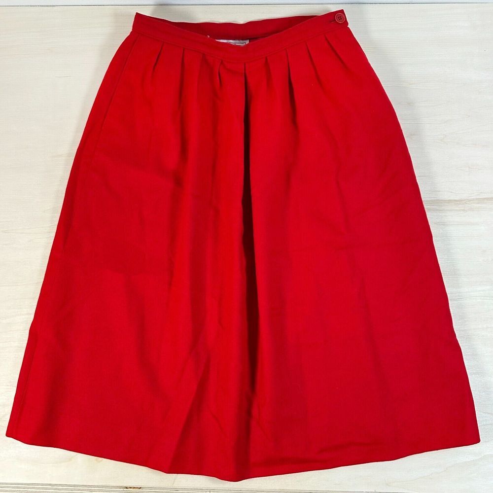 Vintage Pendleton Skirt Womens Petite 8 Wool Academia Classic Red Christmas‎